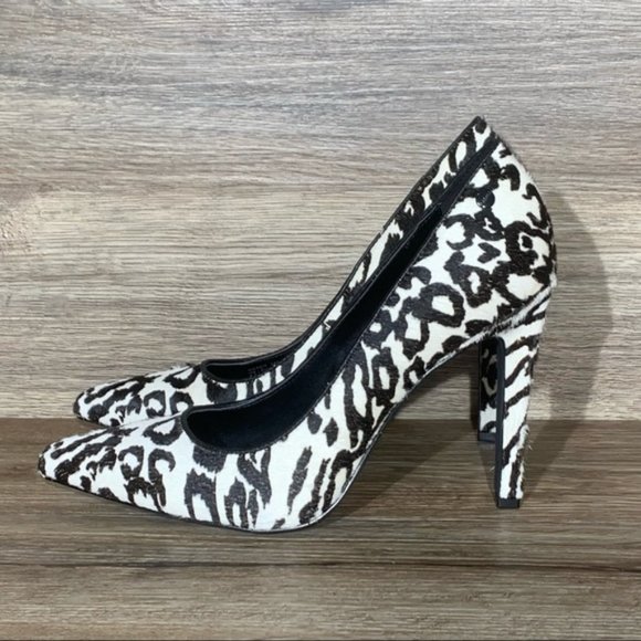 Calvin Klein Brady Calf Hair Black/Off-White Pump - Picture 3 of 8